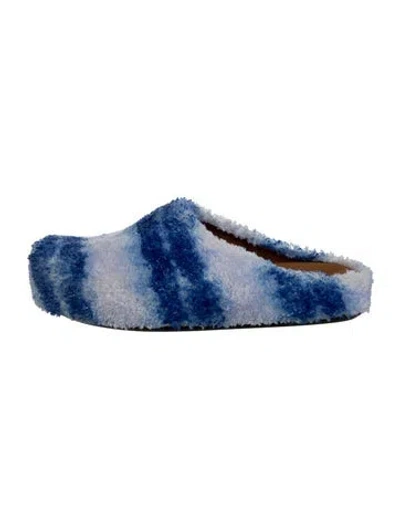 Pre-owned Marni Tie-dye Print Slides In Blue