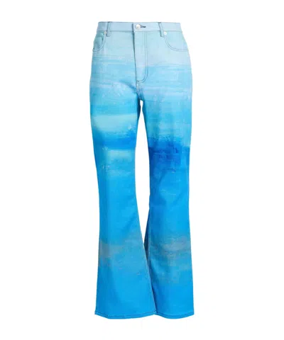 Marni Tie-dyed Flared Jeans In Blue
