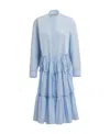 Marni Drawstring Poplin Midi Shirtdress In Blue