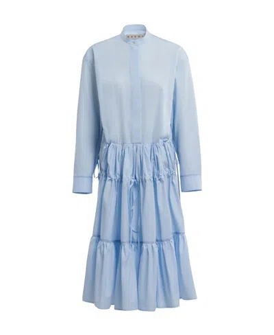 MARNI MARNI CHEMISIER DRAWSTRING WAIST DRESS