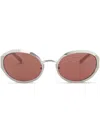Marni To-sua Oval-frame Sunglasses In Silver
