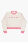 Marni Wool And Cashmere Crew-neck Sweater With Embroidered Logo
