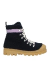 Marni Toddler Girl Ankle Boots Midnight Blue Size 10c Textile Fibers, Leather In Blue