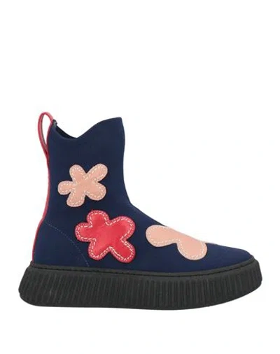 Marni Babies'  Toddler Girl Ankle Boots Navy Size 10c Textile Fibers, Leather