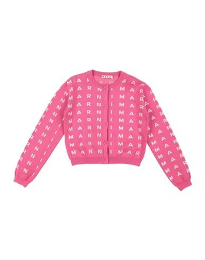 Marni Babies'  Toddler Girl Cardigan Fuchsia Size 6 Cotton In Pink