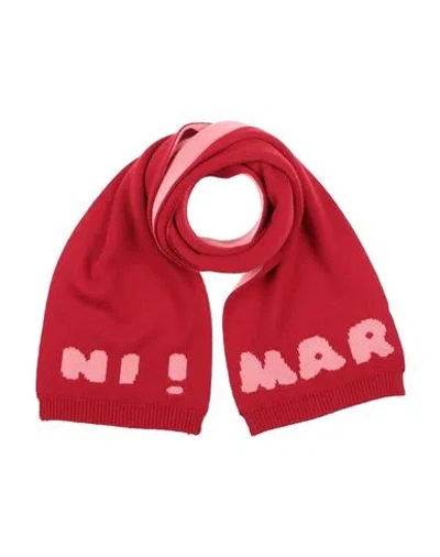 Marni Babies'  Toddler Girl Scarf Red Size 4 Acrylic, Wool In Burgundy