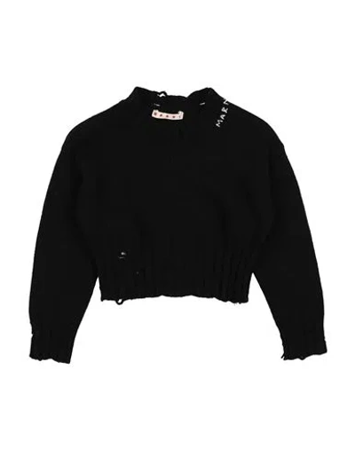 Marni Babies'  Toddler Girl Sweater Black Size 4 Viscose, Polyamide, Wool, Cashmere