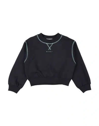 Marni Babies'  Toddler Girl Sweatshirt Midnight Blue Size 4 Cotton In Black