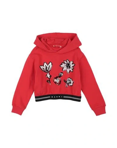 Marni Babies'  Toddler Girl Sweatshirt Red Size 6 Cotton, Nylon, Polyester, Plastic