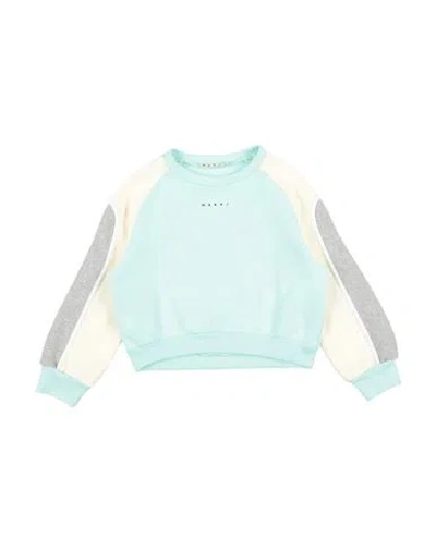 Marni Babies'  Toddler Girl Sweatshirt Turquoise Size 6 Cotton In Blue