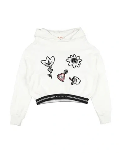 Marni Babies'  Toddler Girl Sweatshirt White Size 4 Cotton, Nylon, Polyester, Plastic
