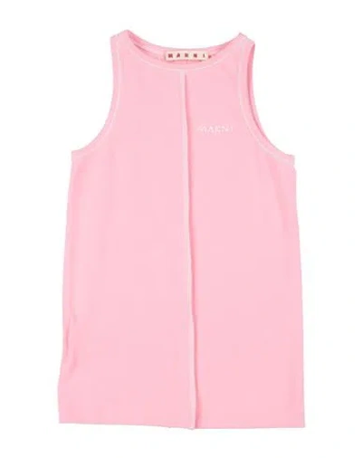 Marni Babies' Logo-print Jersey Tank Top In Pink