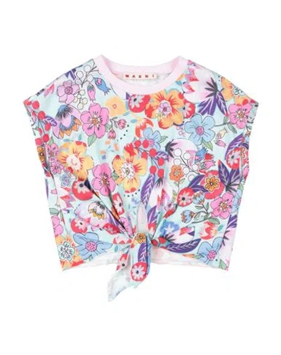 Marni Babies'  Toddler Girl T-shirt Sky Blue Size 6 Cotton In Multi