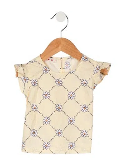 Pre-owned Marni Babies' Toddler Girls' Floral Print Blouse In Yellow