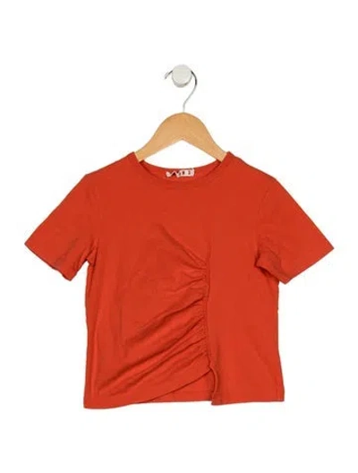 Pre-owned Marni Babies' Toddler Girls Ruffle Embellished Branded Shirt In Red