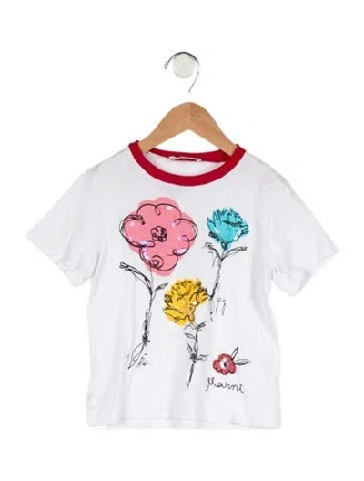 Pre-owned Marni Babies' Toddler Girls'  Sequin Graphic T-shirt In White