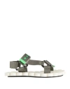 Marni Toddler Sandals Military Green Size 10c Textile Fibers, Leather In Green