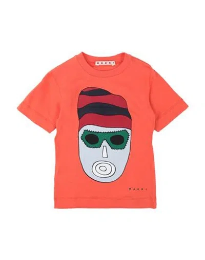 Marni Babies'  Toddler T-shirt Orange Size 6 Cotton