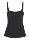 Marni Black Sleeveless Top With Square Neck And Spaghetti Straps In Black