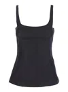 Marni Black Sleeveless Top With Square Neck And Spaghetti Straps In Black