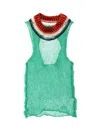 Marni Open-back Open-knit Top In Green