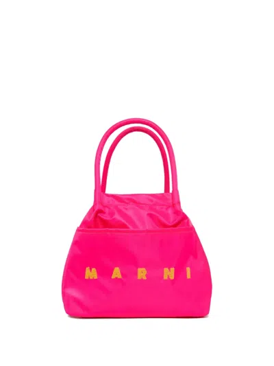 Marni Kids' Top Handle Logo Shoulder Bag In Pink