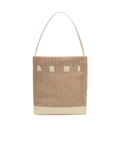 Marni Top Handle Shoulder Bag In Nude