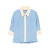 Marni Collared Panelled Top In Blue
