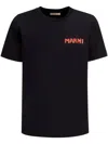 Marni Mens Black Embroidered Logo-patch Crewneck Cotton-jersey T-shirt In Black