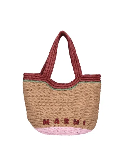 Marni Tote Bag Seaside In Multi