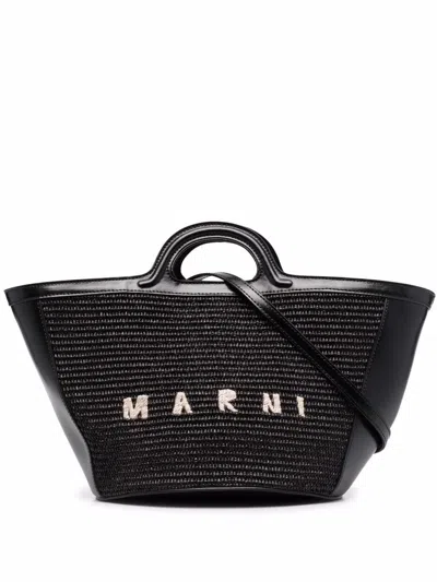 Marni Tote Bag With Embroidery In Black