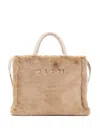 Marni Small Rectangular Basket Bag With Plush Faux Fur Fabric