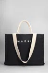 Marni Tote In Black Raffia In Black