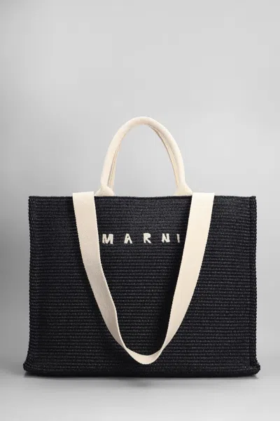 Marni Tote In Black Raffia
