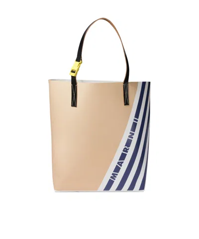 Marni Tote Shoulder Bag In Nude