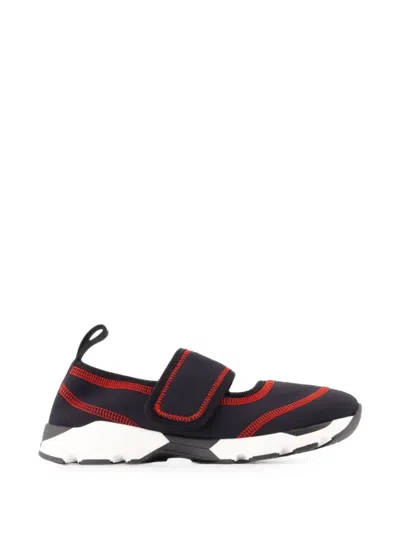 Marni Touch-strap Contrast-stitch Sneakers In Black