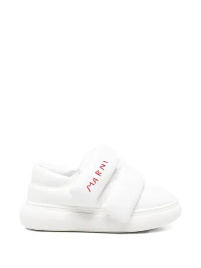 Marni Kids' Touch-strap Logo-embroidered Sneakers In Multi