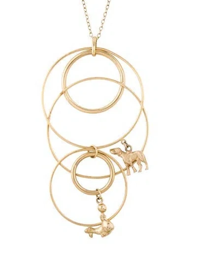 Pre-owned Marni Toy Charm Hoop Pendant Necklace, 30" In Multi