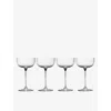 Marni Transparent Serax X Midnight Flowers Champagne Coupe Glasses Set Of Four In Transparent