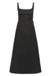 Marni Trapeze Midi Dress With Structured Bustier In Black