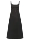 Marni Trapeze Midi Dress With Structured Bustier In Black