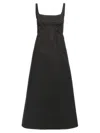 Marni Trapeze Midi Dress With Structured Bustier In Black