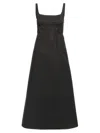 Marni Trapeze Midi Dress With Structured Bustier In Black