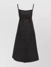 Marni Trapeze Dress With Pleated Design And Button Detailing