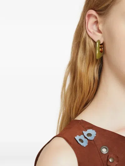 Marni Trapeze Hoop Earrings In Pink