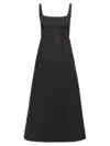 Marni Trapeze Midi Dress With Structured Bustier In Black