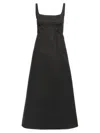 Marni Trapeze Midi Dress With Structured Bustier In Black