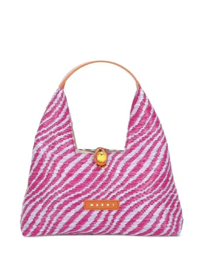 Marni Trapeze Tote Bag With Logo In Multi