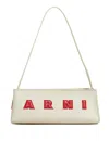 Marni Trapezoidal Calf Leather Shoulder Bag In Multi