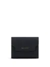 Marni Logo Printed Tri-fold Wallet In Black